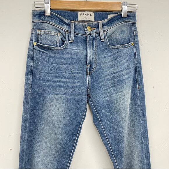 Frame Le Boy High Rise Straight Leg Jeans Womens 24 Boyfriend Medium Wash Blue - Picture 5 of 9